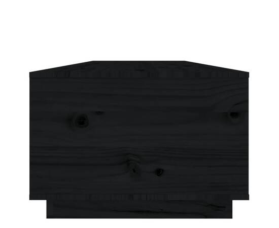 Măsuță de cafea, negru, 100x50x35 cm, lemn masiv de pin, 8 image