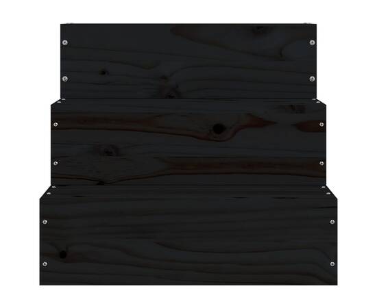 Scară animale de companie, negru, 40x37,5x35 cm, lemn masiv pin, 4 image