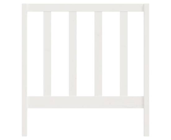 Tăblie de pat, alb, 95x4x100 cm, lemn masiv de pin, 4 image