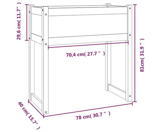 Jardinieră, 78x40x81 cm, lemn masiv de pin, 9 image