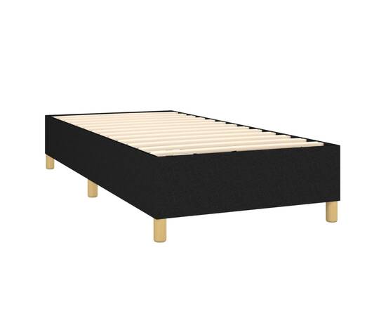 Cadru de pat continental, negru, 80x200 cm, material textil, 4 image