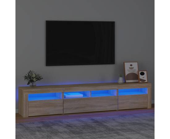 Comodă tv cu lumini led, stejar sonoma, 210x35x40 cm