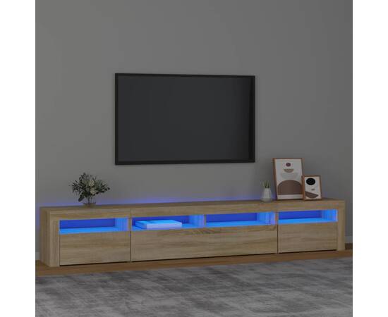 Comodă tv cu lumini led, stejar sonoma, 240x35x40cm