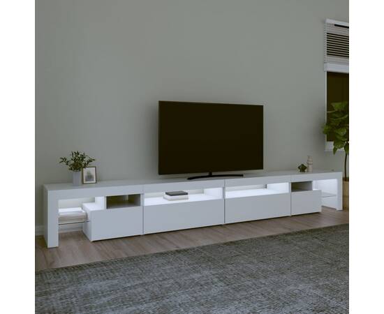 Comodă tv cu lumini led, alb, 290x36,5x40 cm, 3 image