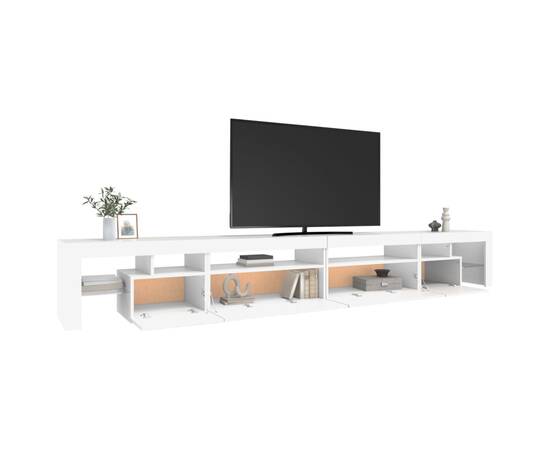 Comodă tv cu lumini led, alb, 290x36,5x40 cm, 6 image