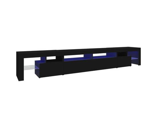 Comodă tv cu lumini led, negru, 260x36,5x40cm, 2 image