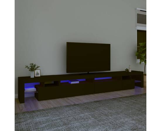 Comodă tv cu lumini led, negru, 290x36,5x40 cm