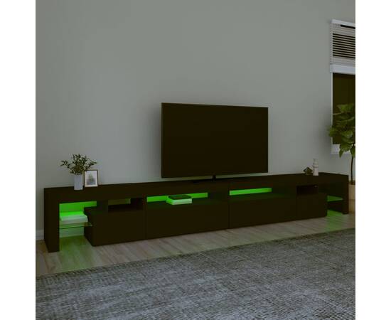 Comodă tv cu lumini led, negru, 290x36,5x40 cm, 4 image