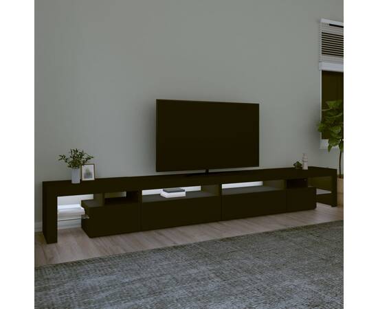 Comodă tv cu lumini led, negru, 290x36,5x40 cm, 3 image
