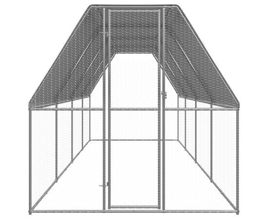 Coteț de păsări pentru exterior, 2x8x2 m, oțel galvanizat, 2 image