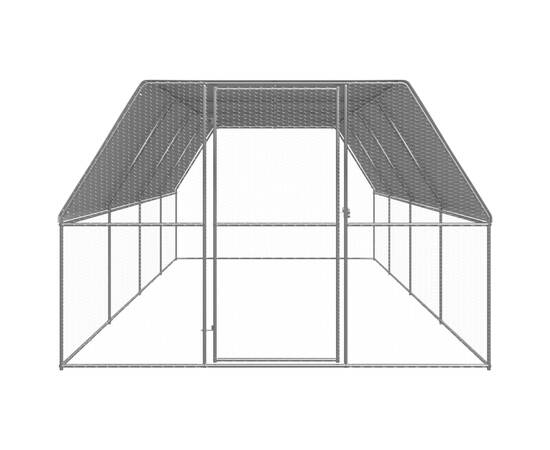 Coteț de păsări pentru exterior, 3x8x2 m, oțel galvanizat, 2 image