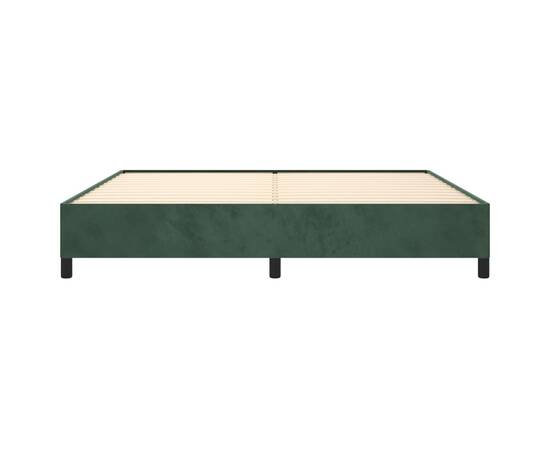 Cadru de pat, verde închis, 200x200 cm, catifea, 5 image