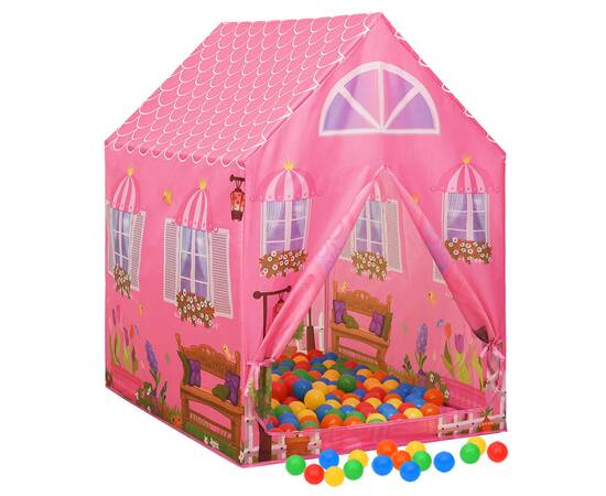 Cort de joacă pentru copii cu 250 bile, roz, 69x94x104 cm, 2 image