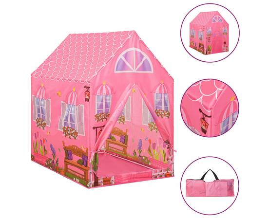 Cort de joacă pentru copii cu 250 bile, roz, 69x94x104 cm, 3 image