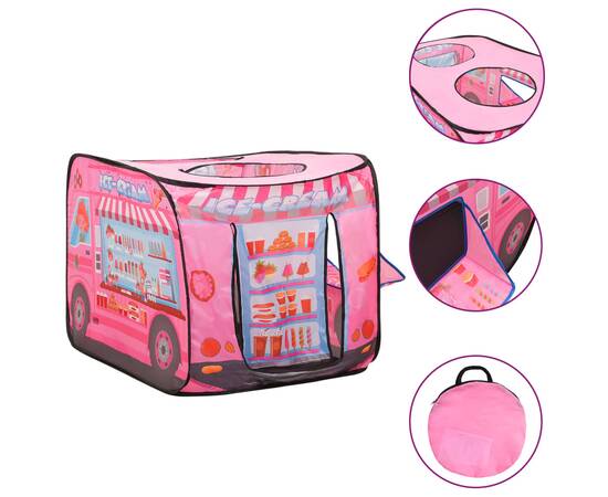 Cort de joacă pentru copii cu 250 bile, roz, 70x112x70 cm, 3 image