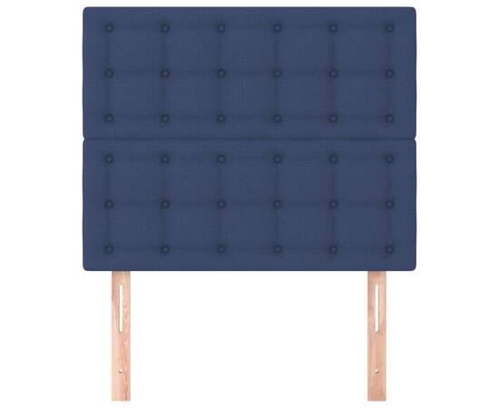 Tăblii de pat, 2 buc, albastru, 100x5x78/88 cm, textil, 3 image