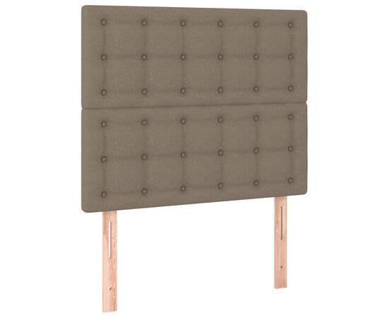 Tăblii de pat, 2 buc, gri taupe, 100x5x78/88 cm, textil, 2 image