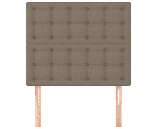 Tăblii de pat, 2 buc, gri taupe, 100x5x78/88 cm, textil, 3 image