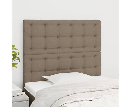 Tăblii de pat, 2 buc, gri taupe, 80x5x78/88 cm, textil