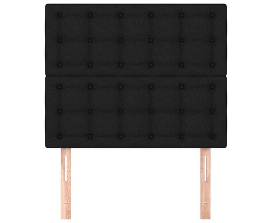 Tăblii de pat, 2 buc, negru, 80x5x78/88 cm, textil, 3 image