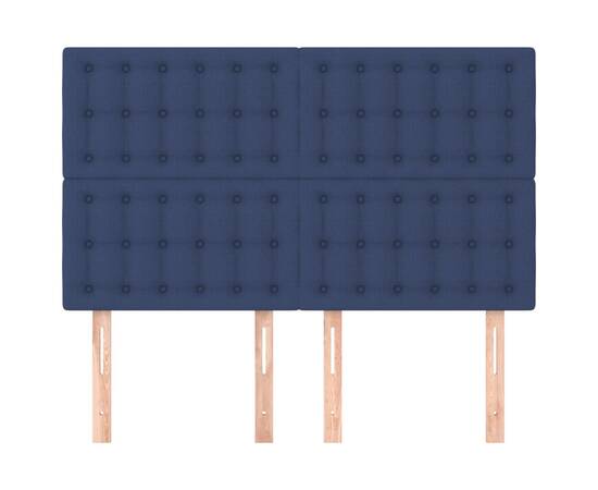 Tăblii de pat, 4 buc, albastru, 72x5x78/88 cm, textil, 3 image
