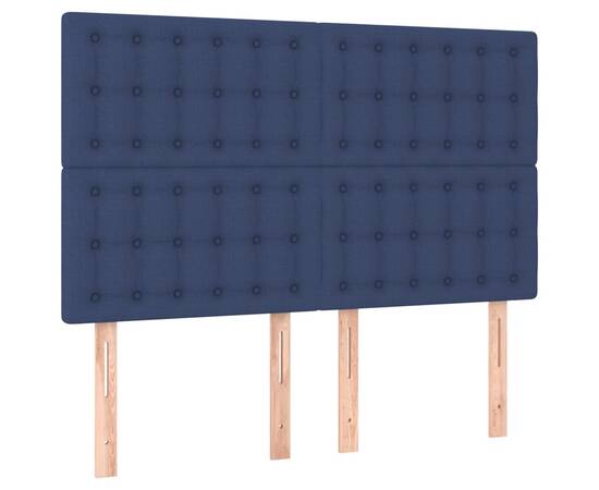Tăblii de pat, 4 buc, albastru, 72x5x78/88 cm, textil, 2 image