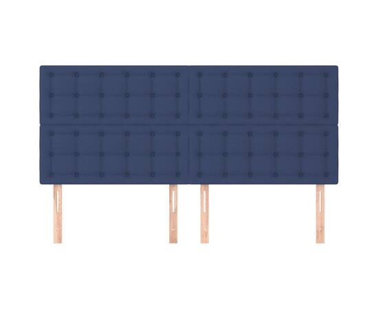 Tăblii de pat, 4 buc, albastru, 80x5x78/88 cm, textil, 3 image