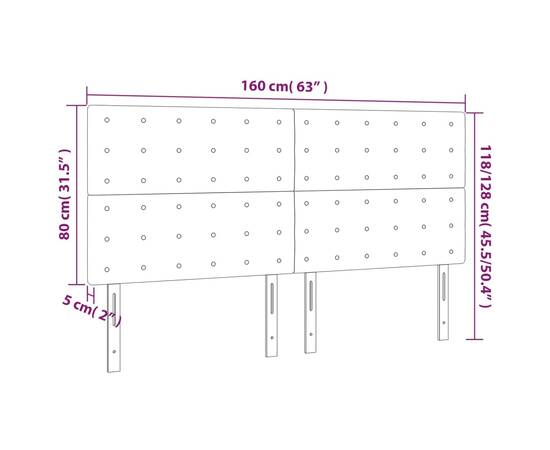 Tăblii de pat, 4 buc, albastru, 80x5x78/88 cm, textil, 8 image