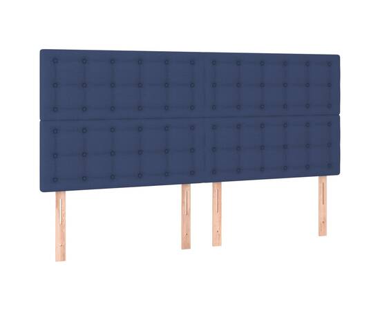 Tăblii de pat, 4 buc, albastru, 80x5x78/88 cm, textil, 2 image