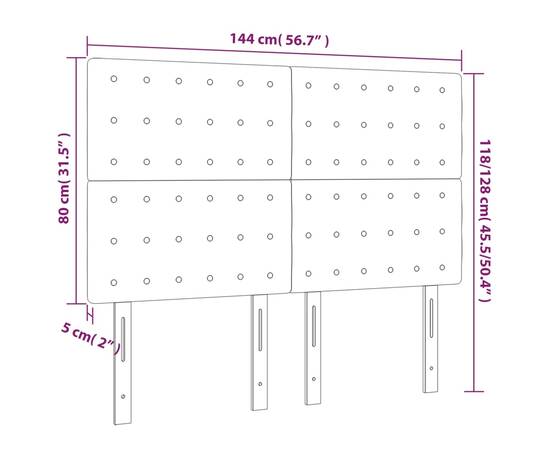 Tăblii de pat, 4 buc, gri închis, 72x5x78/88 cm, textil, 8 image