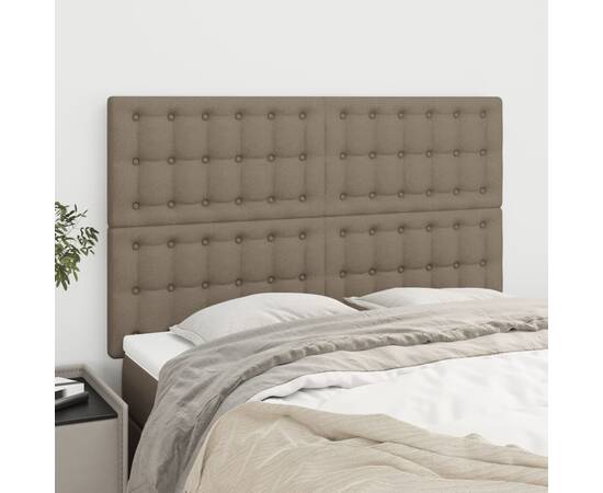 Tăblii de pat, 4 buc, gri taupe, 72x5x78/88 cm, textil