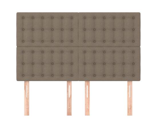 Tăblii de pat, 4 buc, gri taupe, 72x5x78/88 cm, textil, 3 image
