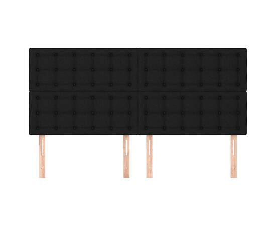 Tăblii de pat, 4 buc, negru, 80x5x78/88 cm, textil, 3 image