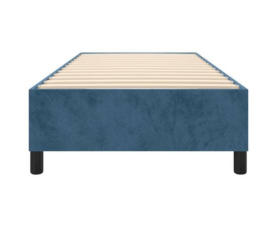 Cadru de pat box spring, albastru închis, 100x200 cm, catifea, 5 image