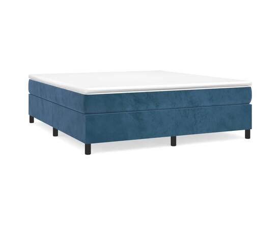 Cadru de pat box spring, albastru închis, 180x200 cm, catifea, 2 image