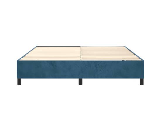 Cadru de pat box spring, albastru închis, 180x200 cm, catifea, 5 image