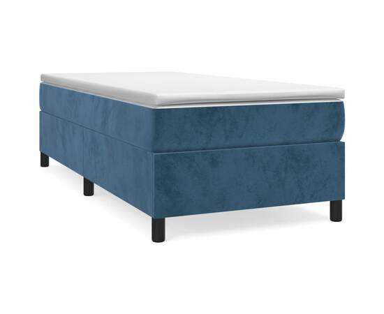 Cadru de pat box spring, albastru închis, 90x190 cm, catifea, 2 image