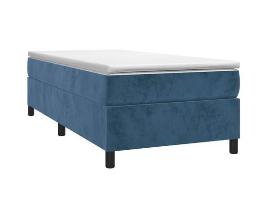 Cadru de pat box spring, albastru închis, 90x190 cm, catifea, 3 image