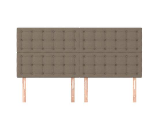 Tăblii de pat, 4 buc, gri taupe, 100x5x78/88 cm, textil, 3 image