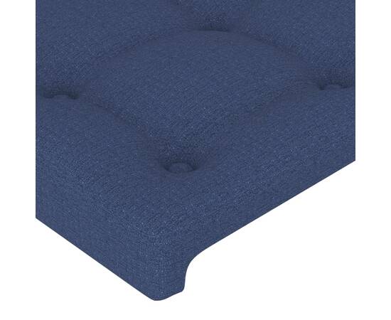 Cadru de pat cu tăblie, albastru, 140x200 cm, textil, 9 image