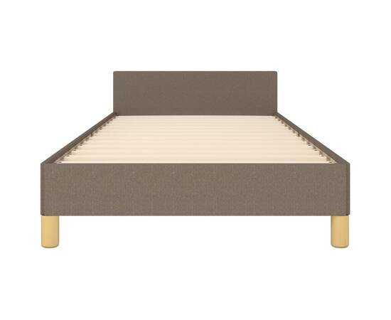 Cadru de pat cu tăblie, gri taupe, 90x200 cm, textil, 6 image