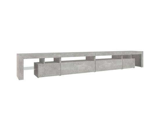 Comodă tv cu lumini led, gri beton, 290x36,5x40 cm, 7 image