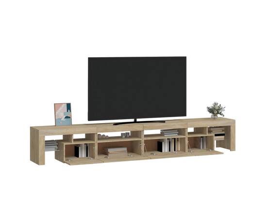 Comodă tv cu lumini led, stejar sonoma, 280x36,5x40 cm, 6 image