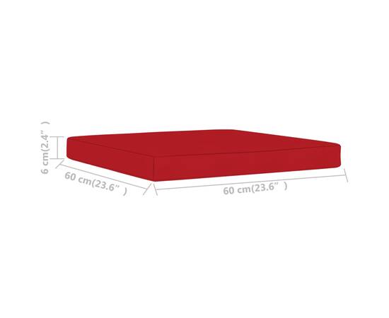 Pernă de taburet din paleți, roșu, material textil, 3 image