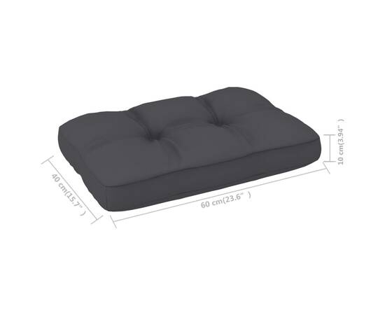 Pernă pentru canapea din paleți, antracit, 60 x 40 x 12 cm, 4 image