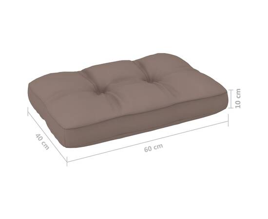 Pernă pentru canapea din paleți, gri taupe, 60 x 40 x 12 cm, 4 image