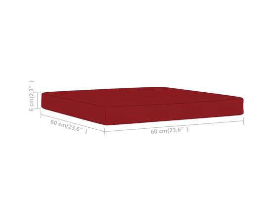 Pernă pentru taburet din paleți, roșu vin, material textil, 5 image