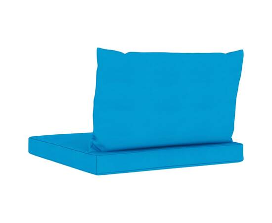 Perne canapea din paleți, 2 buc., albastru deschis, textil, 5 image