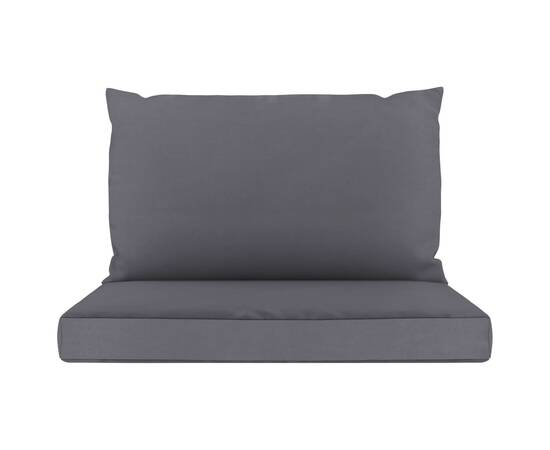 Perne canapea din paleți, 2 buc., antracit, material textil, 3 image