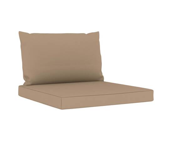 Perne de canapea din paleți, 2 buc., gri taupe, material textil, 2 image